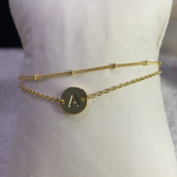 Gold Tone Initial A Bracelet #47 - Picture 4 of 7